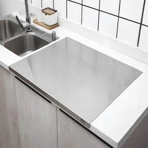 제우스 스테인리스 도마 ㄱ자형 가정용 업소용 싱크대 상판 보호판