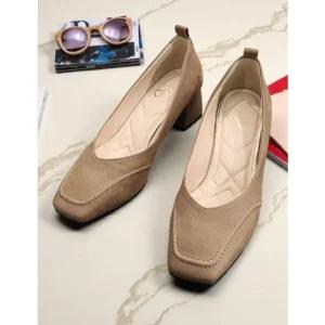 [갤러리아] [센터시티] 고세 여성 누벅 스티치 스퀘어토 통굽 펌프스 GDP5F020 베이지