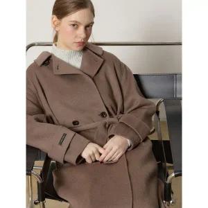 [하프클럽/오조크]핸드메이드 더블 버튼 벨트 코트 (택가격 342000원)