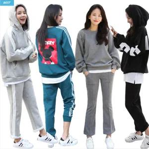 15900~ 봄 가을 여성 트레이닝 세트 모음전 빅사이즈 츄리닝 운동복 홈웨어 긴팔 긴바지 치마 커플 여자 투피스 코디