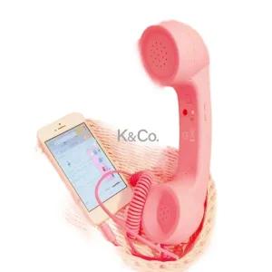 레트로 C타입 통신기기 이어폰 핑크