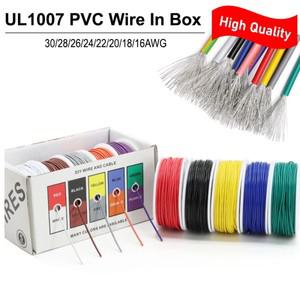 UL1007 PVC 주석 도금 구리 케이블(5색 혼합) 라인 연선 전기 와이어 30/28/26/24/22/20/18/16 AWG PCB DIY