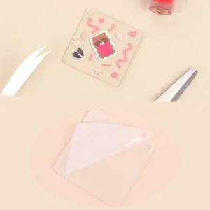 DIY투명아크릴판키링사각형 키링만들기용 열쇠고리재료 각인가능투명판 1개입