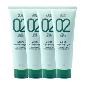 아모스 녹차실감 모이스처라이징 팩 250ml 4개