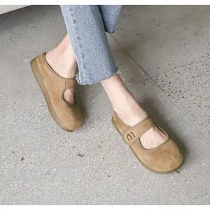 [라운슈] 라운드토 메리제인 퍼안감 뮬 블로퍼 2cm