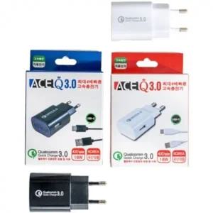 인지텔레콤 에이스 Q3.0 고속 충전기 화이트 1개 USB 1포트 케이블 제외