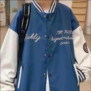 [라일리의류] Rly 남성 캐주얼 배색 야구점퍼 블루종 간절기 봄가을