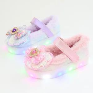 링하트 털 여자 키즈 주니어 학생 여아 LED 겨울구두