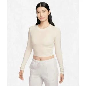 [나이키] NIKE 스포츠웨어 칠 니트 슬림 긴소매 크롭 탑 W - 페일 아이보리 HF5323-110 2477479