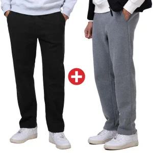 1+1 이지바이 라이트히트 남성 기모 트레이닝 일자핏 밴딩 팬츠(M6OPWP06)