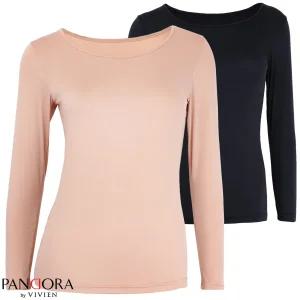 판도라by비비안 스판덱스 슬림핏 라운드 여자내의 상의 pwi1550
