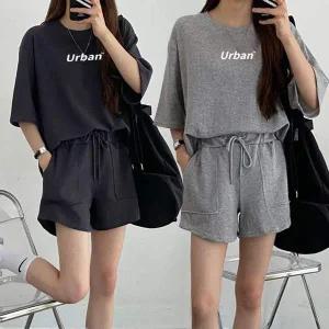 여성 반팔 반바지 트레이닝 세트 URK313 여자 집업 여 여자반팔세트