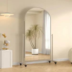 의류매장 전신거울 이동식 스테인리스 바퀴달린