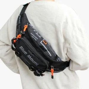 캐주얼 힙색 크로스 바디 텍스트 가방 블랙