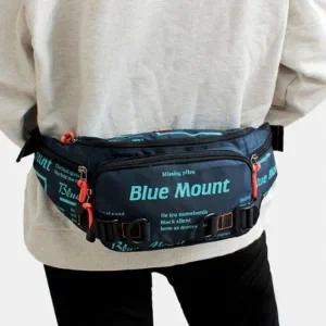 캐주얼 힙색 크로스 바디 텍스트 가방 네이비