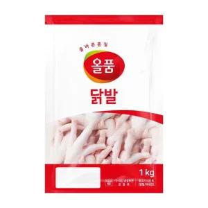 [올품] 국내산 냉장 통닭발 1kg x 3팩