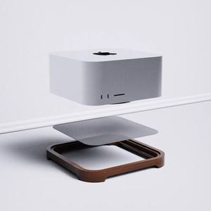 호환 Mac Studio M2/M4용 목재 거치대 스탠드 베이스  데스크탑 냉각 및 방진