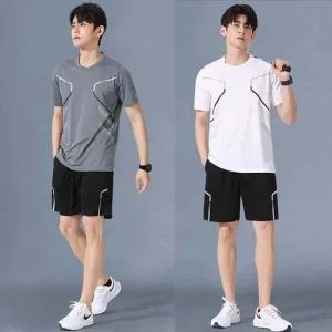 남성 반팔 반바지 스포츠 여름 트레이닝 세트