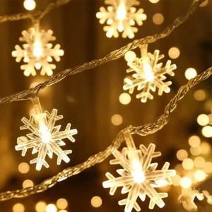 10구 LED 눈꽃 가랜드 전구 웜색 1.5m 줄조명