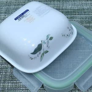 코렐 반찬통 백색의 고급스러운 사각 냉장고 밀폐용기 [용량선택]