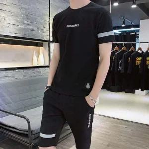 세트 트레이닝복 반바지 남자 흡한속건 반팔 여름 여