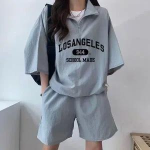 [골드스마일]여성 여름 데일리 반팔 트레이닝 츄리닝 세트 여름체육복