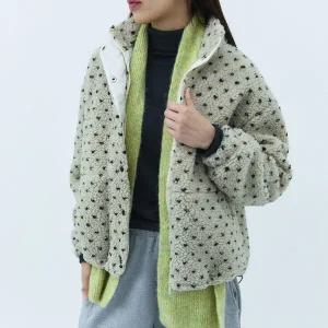 [에잇컨셉] 도트 뽀글이 스트링 포켓 양털 점퍼(3color)