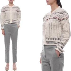 [롯데백화점]톰브라운 25FW 여성 페어 아일 자카드 크롭 가디건 FKC677A Y1506 100 25F