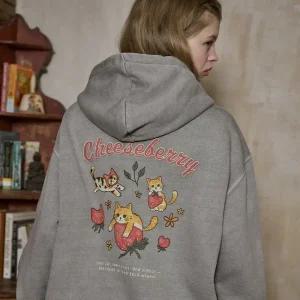 [2-WAY] 치즈베리 피그먼트 후드 집업 고스트그레이