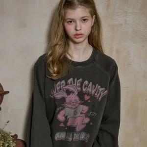 허프 홉피 레글런 피그먼트 맨투맨 스모크블랙