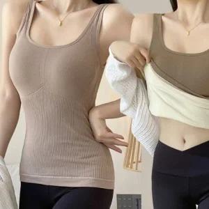 좋은 여성겨울 안감 기모 스판력 캡 내장 나시티