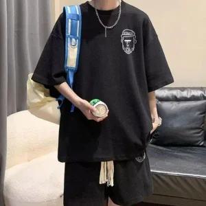 남성 여름 반팔 셋업 루즈핏 스포티 반바지 수영복