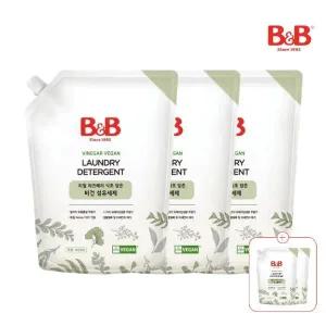 [비앤비][증정] 유아 비건 세탁 섬유세제 리필형 1500ml X 3개 (+세제800ml 2개증정)