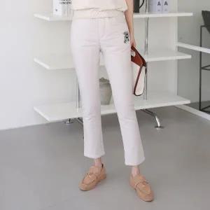 여성 방한 겨울 패딩 솜 바지 일자핏 스키니 팬츠