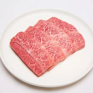 마장동 한우이츠 부채살 스테이크 슬라이스 200g 1++등급 투뿔 한우 소고기