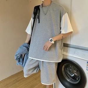 [골드스마일]여름 남자 트레이닝복 세트 남성 반팔 캐주얼 셋업