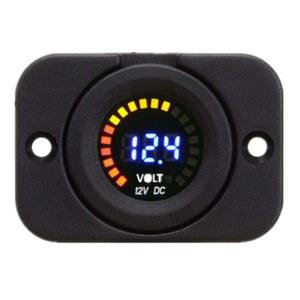 페인완 방수 12V 컬러 LED 자동차 트럭 마린 볼트미터 배터리 연료 게이지