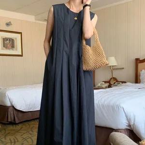 [하프클럽/]플레어 나시 절개패턴 트렌디 롱원피스