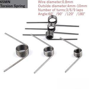 65MN 와이어 직경 0.8mm 토션 스프링 쓰레기통 압축기 고탄성