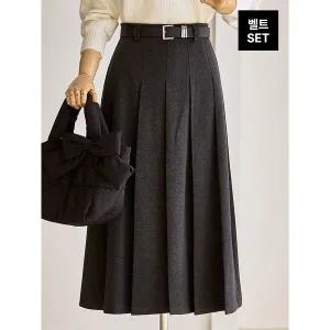 [커스텀에이블]모직 주름 A라인 스커트 T2511SK074D_P410874442
