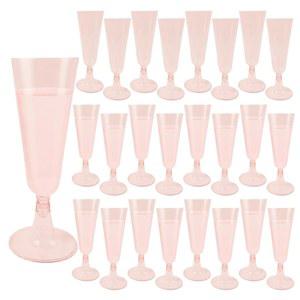 GQYJENTLX 샴페인 플루트 플라스틱, 일회용 샴페인 잔 25팩, 투명 스템리스 샷 칵테일 마티니 와인 잔, 새해 파티 결혼식 생일 장식 물 주스 음료