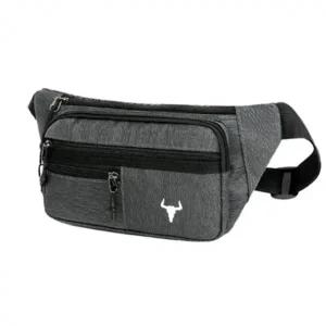 남자 힙색 캐주얼 크로스 보조 커플 가방 그레이