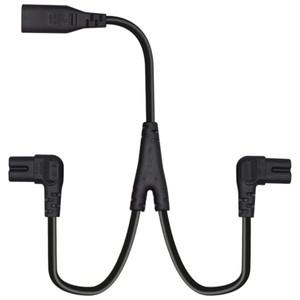 IEC C8에서 듀얼 C7 전원 케이블 1개 2핀 8자형 암컷 Y 스플리터 직각 커넥터 모니터 코드 30CM