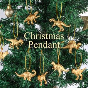 크리스마스 16 미니어처 황금 공룡 모양의 장식품 트리 장식 파티 DIY