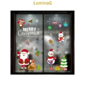 문 스티커 크리스마스 유리 창 장식 데코 시트지 창문 꾸미기 성탄절 겨울 24종 1개
