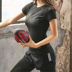 [골드스마일]티셔츠 여성 검은색 트레이닝복 웨어 헬스 요가 스포츠 반팔