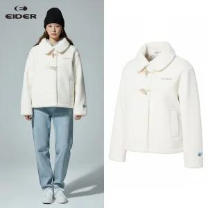 [백화점 출고] 아이더 플리스 여성 허그 토글 자켓 크림 떡볶이 단추 카라형 털 뽀글이 점퍼 후리스