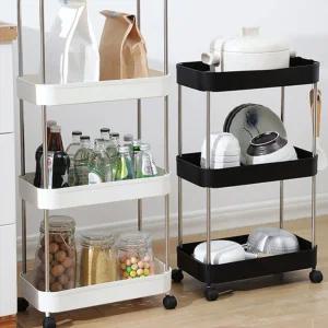 이동식 트롤리 21cm 틈새 수납장 3단 4단 주방 욕실 세탁실 공간활용 정리함