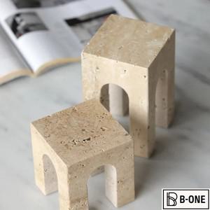 빈티지 트래버틴 공예 커피 테이블 캐비닛 장식 대리석 침실 거실 홈 데코레이션 액세서리