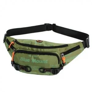 ( )캐주얼 힙색 크로스 바디 텍스트 가방 카키